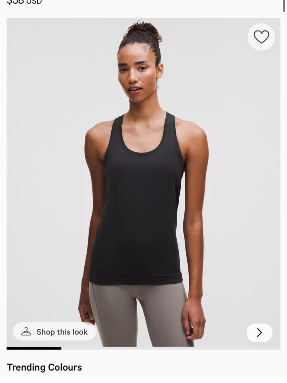 Lululemon Women’s Black Racerback Tank Top Run Swiftly Size 10 hip length